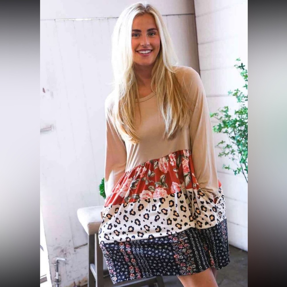 Like New Boutique Haptics Tiered Midi Dress